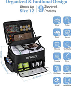 Golf Trunk Organizer, Waterproof Car Golf Locker with Separate Ventilated Compartment for 2 Pair Shoes, Golf Storage for Balls, Tees, Cap, Clothes, Gloves, Accessories, Gifts for Men, Women