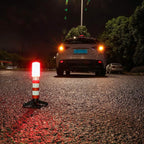LED Safety Strobe Road Warning Light, Set of 2 | Emergency Roadside Flares Kit, Highway Beacon Alert Flare, Magnetic Base, Detachable Stand, Solid Storage Case