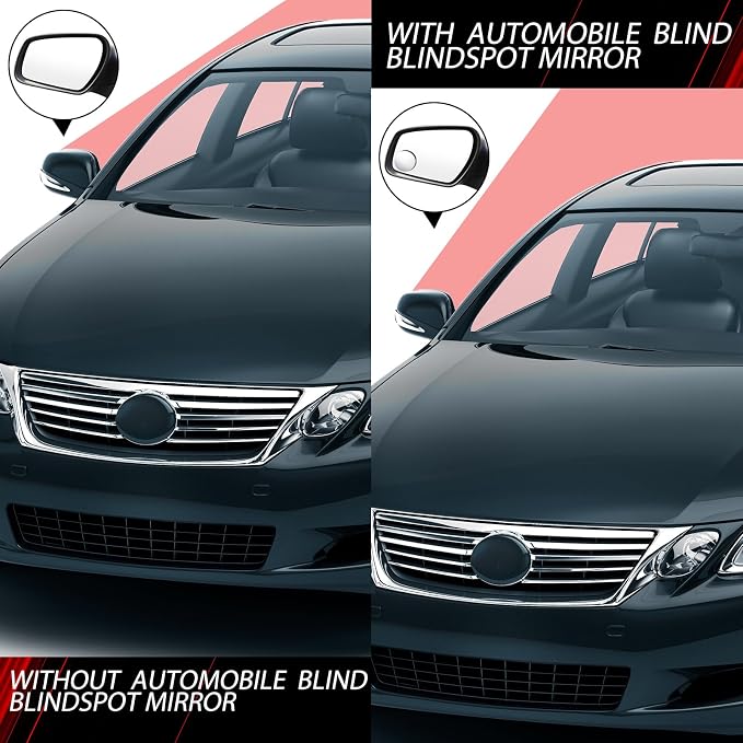 6 Pcs Blind Spot Mirror 360° Adjustable High Definition Glass Frameless Convex Side Mirror Blindspot Wide Angle Rear View Mirrors for Suvs Trucks Car Accessories(Fan, Round, Rectangle Shape)