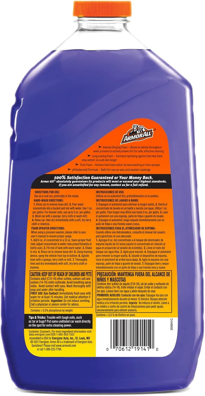 Snow Foam Wash by, Foaming Car Wash Soap Concentrate for Cars, Trucks and Motorcycles, 50 Fl Oz