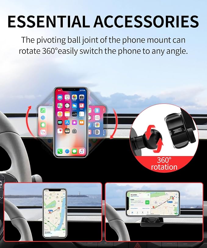Car Phone Holder for Kia EV9 2024 Accessories, 12.3-inch Screen | Magsafe Magnetic Cell Phone Mount Clip Compatible with iPhone, 3D fit Stable Dashboard GPS Navigation Bracket Cradle Stand