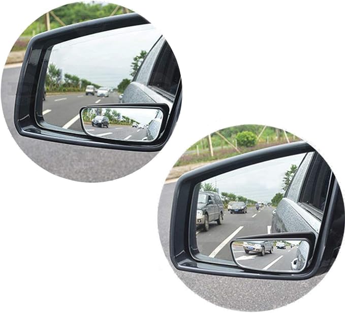 x Blind Spot Mirror, 3.4'' Framed Rectangular HD Glass Convex Adjustable Wide Angle Rear View Mirror,Universal For Car SUVs Truck Motorcycle (2pcs)