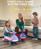 N7 Pro Electric Wiggle Car with Pedal, Rechargeable Battery, CyberWiggle, 2 in 1 Swing Car, 2 Speeds Max 4 Mph, Anti-Rollover, Flashing Wheels, Bluetooth, Ages 3+, 150 Lbs, Blue