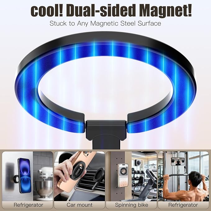 Magnetic Phone Ring for MagSafe Dual-Sided Magnetic Phone Grip Magnet Phone Stand Grip Compatible with iPhone 17/16/15/14/13 Pro Max Plus Mag Safe Accessory for Car Mounts