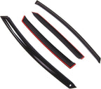 Outside Mount Window Vent Visors Rain Guards Compatible with Ford Fiesta Hatchback 2009-2016 | Side Window Wind Deflectors Rain Shields | Black Tinted, 4 Pcs Set, BGWV-769