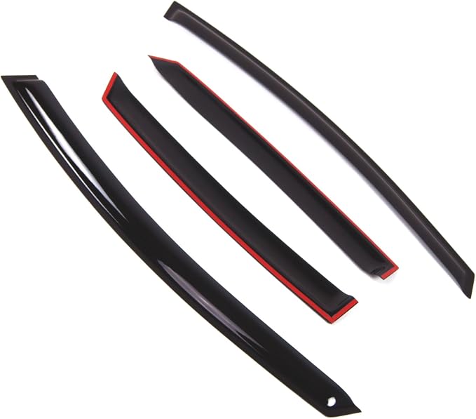 Outside Mount Window Vent Visors Rain Guards Compatible with Ford Fiesta Hatchback 2009-2016 | Side Window Wind Deflectors Rain Shields | Smoke Tinted, 4 Pcs Set, DGWV-769