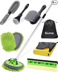 8Pcs Car Wash Kit, 62’’ Car Wash Brush with Long Handle, Microfiber Carwash Kit Set, Car Washing Supplies for Cars RV Truck Exterior