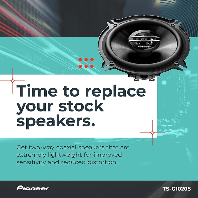G-Series TS-G1020S 4” 2-Way Speakers (Pair) – 210W Max, Crisp Highs + Clear Vocals, Great Stock Replacement, High-Efficiency Speaker Designed for OEM Power