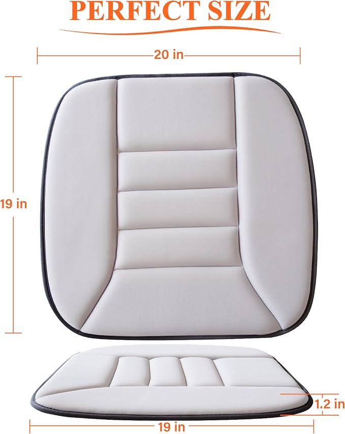 Car Seat Cushion with 1.2inch Comfort Memory Foam, Seat Cushion for Car and Office Chair (Gray)