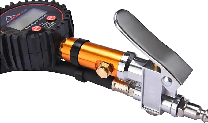 Tire Pressure Gauge with Inflator - Digital Tire Pressure Gauge, 0-250 PSI Heavy Duty Tire Inflator Gauge with Air Chuck Lock & Bleed Valve, Air Compressor Accessories