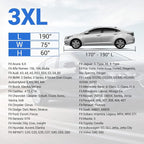 Car Cover Waterproof All Weather, 2023 8 Layers Soft Cotton Fleece Lining Full Exterior Covers with Zipper Door & Lock, Windproof Sun UV Hail Protector Car Cover Fit Sedan 170-190 Inches