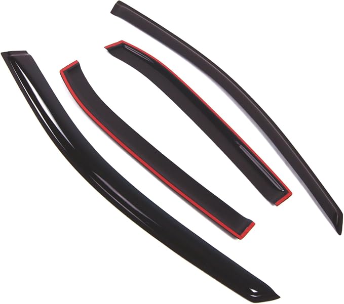 Outside Mount Window Vent Visors Rain Guards Compatible with Toyota Camry 2007-2011 | Side Window Wind Deflectors Rain Shields | Smoke Tinted, 4 Pcs Set, DGWV-418-2