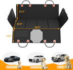 Back Seat Extender for Dogs, Hard Bottom Dog Car Seat Cover - Supports 400lbs, Rear Seat Pet Cover with Mesh Window, Waterproof Dog Hammock for Car SUV