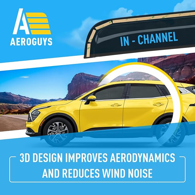 Extra Durable Window Deflectors in-Channel Window Visors Rain Guards Fit for Kia Sportage 2023-2026, Sun Visors, Wind Vent for Shades, Exterior Car Accessories - 4 pcs. AG0860