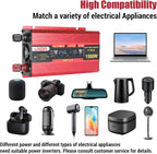 1500 Watt Power Inverter with LED Display,Dual AC Outlets,USB Port, 24V DC to 110V AC Converter Car Power Inverter for Vehicles, Car, RV, Truck, Off Grid Solar System, Outdoor Camping