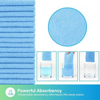 Blue Microfiber Cleaning Cloths, 20 Pack Cleaning Rags - Lint Free & Scratch-Free Microfiber Towels for Cars, House & Kitchen, Absorbent Cleaning Towels, 11.5 x 11.5 Inch