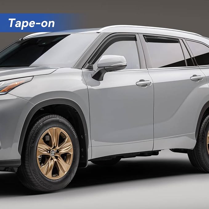 Window Visors Rain Guards for 2020-2026 Toyota Highlander, Out-Channel Window Vent Wind Deflectors Visors Shades for 20 21 22 23 24 25 Highlander
