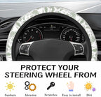 Steering Wheel Cover Accessories Neoprene Cover, Breathable Non-Slip Easy to Install Suitable for Women Men, 14.5-15.5 Inch for Car SUV Van Truck Universal - Green Plants