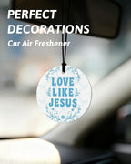 Blue Coquette Bow Christian Orange Car Air Freshener 4 Pcs, Preppy Girly Religious Round Hanging Air Freshener for Cars Closet Drawer Books, Christian Car Accessories Mirror Decor for Women