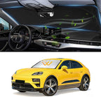 Custom Fit Macan Windshield Sunshade for 2026 2025-2014 Porsche Macan Accessories Front Window Sun Shades Shield Cover for Windshield Foldable 210T Sun Visor Protector Blocks UV Ray Keep Car Cooler