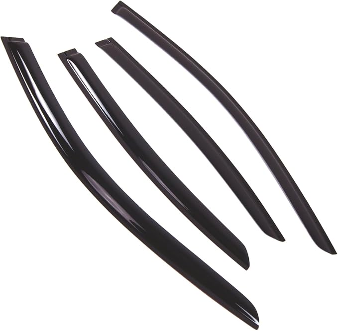 WD2-706B Dark Smoke 4 Pcs Set Window Visor (Outside Mount) Deflector Rain Guard Compatible with 2017-2018 Lexus ES350