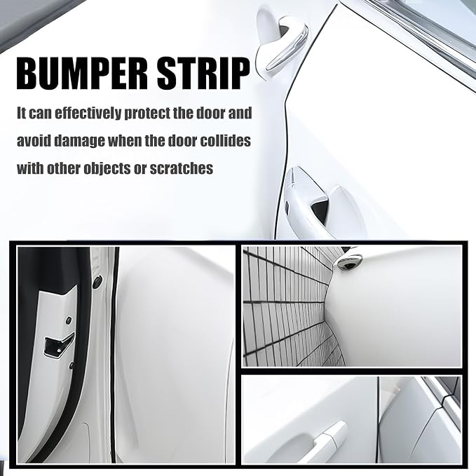 Car Door Edge Guard, 16.4Ft (5M) U Shape Rubber Seal Edge Trim Vehicle Door Protector, Anti-Collision Automotive Protection Door Edge Guard Trim, Universal Car Accessories (Transparent)