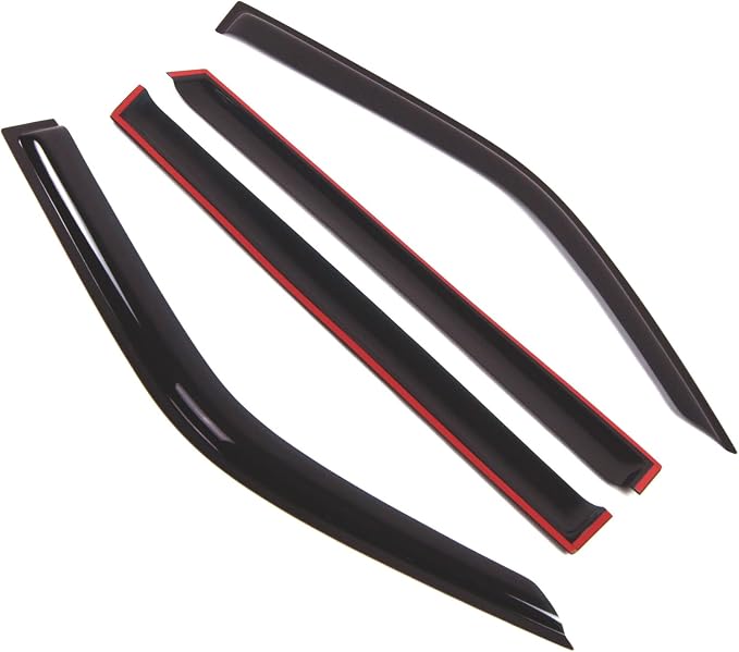 Outside Mount Window Vent Visors Rain Guards Compatible with Mitsubishi Montero Sport 1996-2007 | Side Window Wind Deflectors Rain Shields | Smoke Tinted, 4 Pcs Set, DGWV-327RM