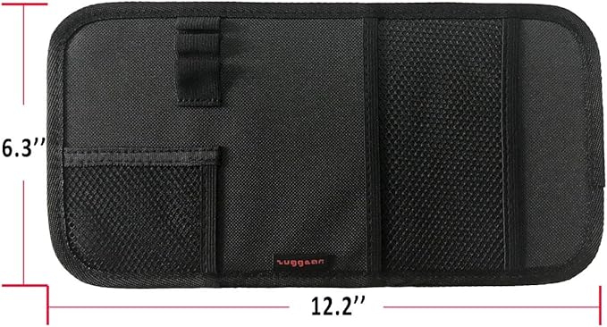Car Sun Visor Organizer, Auto Visor Holder Interior Accessories Pocket Organizer - Car Registration Holder Document Storage Pouch Pen Holder - Black
