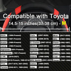 Customized Auto Car Steering Wheel Cover for Toyota Rav4 Corolla Camry Highlander (Black+Red)