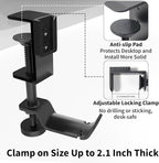 4-in-1 Desk Organizer- Large Desk Cup Holder Clamp with Headphone Stand, Pencil Holder and Phone Stand - Detachable, Rotating Hanger, Office & PC Gaming Accessories for Cup, Phone and Pen