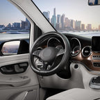 Car Steering Wheel Cover Universal Standard-Size 14 1/2"-15" Leather with Carbon Fiber Pattern Black