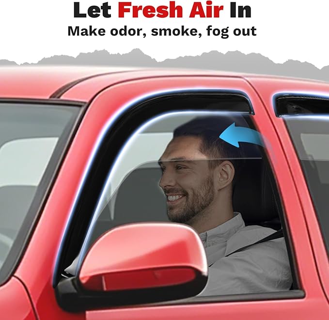 Tundra Rain Guards - Window Visors for Toyota Tundra Extended Cab/Access Cab 2000-2006, Outside-Mount Tape-On Side Window Wind Deflectors for Tundra Accessories, Vent Visors Shades Rainproof