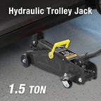 1.5 Ton Hydraulic Trolly Service/Floor Jack with Blow Mold Carrying Storage Case, Portable Car Floor Jack with Lifting Range 5.6 Inch -13 Inch, Black