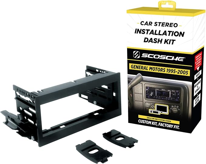GM1483B Single DIN Dash Kit Compatible with Select 1995-05 Cadillac, Chevrolet and GMC Full Size Trucks - Car Stereo Radio Install Kit - Single DIN Radios Only - See Fit Guide in Images