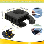 12V 200W Portable Car Heater & Windshield Defroster – 2-in-1 Fast Heating & Cooling Fan with 360° Rotatable Base, Plug In Cigarette Lighter Car Heaters for Vehicle, Car, SUV, Truck & RV