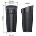 Car Trash Can Cup Holder with Lid, Cup Holder Trash Can for Car, Mini Vehicle Garbage Bin for Cup Holders and Door Pockets, 30 Bags, Black
