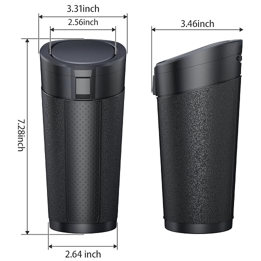 Car Trash Can Bin with Lid, 2 Packs,Mini Small Garbage Can Bin,Cup Holder Trash Can for Vehicle, Car's Door, Back Seat - Leakproof Portable Dustbin (Black)