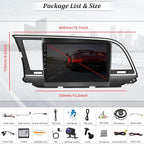 [2+64G] Android 15 Car Radio Stereo for Hyundai Elantra 2016-2018, 9 Inch Touch Screen IPS Car Radio with Wireless Carplay&Android Auto,GPS,WiFi,Bluetooth,FM/RDS,SWC, AUX-in,EQ,WiFi+Free Backup Camera