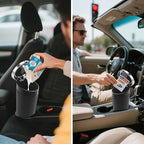 Car Trash Can Bin with Lid, Leakproof Garbage Can for Vehicle, Mini Trash Bin with 90 Attached Trash Bags, Easy to Clean Cup Holder Trash Can for Car, Home, Office