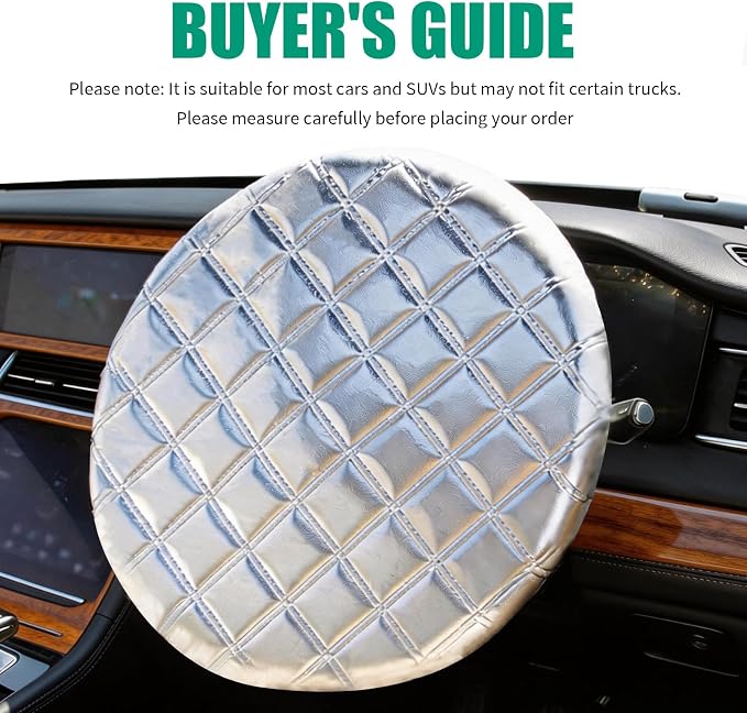3-Layer Thickened Car Steering Wheel Cover Sun Shade,Aluminum Foil Car Wheel Cover for Sun Protection,Portable Sterring Wheels Covers Heat Shield Cars Interior Accessories
