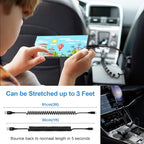 USB to USB C Cable iPhone 17e Coiled 3FT Car Charger Cord for iPhone 16e/16/16 Pro/16 Pro Max/Plus/17/Air/17 Pro/17 Pro Max, Retractable Auto Type C Fast Charging for Samsung Galaxy A17 S26,Pixel 10