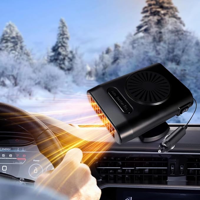 Car Heater,Portable Car Heater,12V Car Heater Defroster,Car Windshield Defogger,Heater for Car Defroster and Defogger,12v Car Heater That Plugs Into Cigarette Lighter (Black)