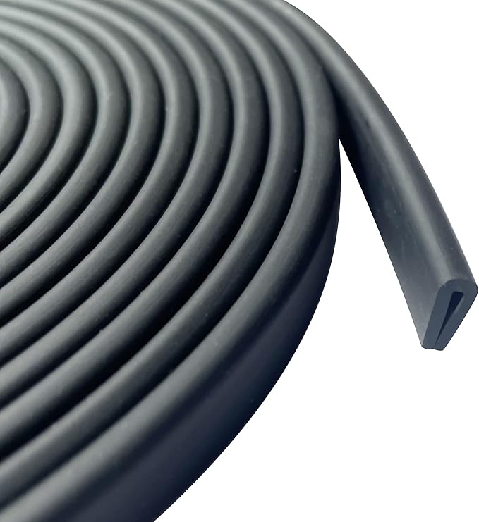 Rubber Edge Trim, 1/16" U Channel Edge Trim, Edge Protector, Length 10Ft, U Shaped Gasket, EPDM Material, Black Color, Edge Protector for Sheet Metal1