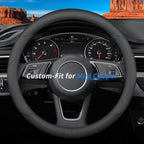 Deer Route Custom-Fit for Mini Steering Wheel Cover, Premium Leather Car Cover with Logo, Non-Slip, Breathable, Accessories (B-Style,for Cooper)