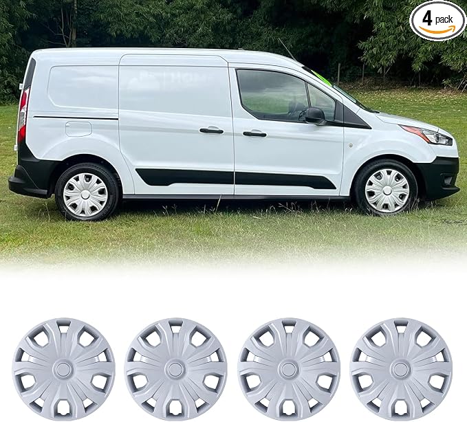 4Pcs 16 2014-2023 Wheel Hubcaps Wheel Cover Fits for Ford Transit | Connect Steel PP Material Snap-On Installation inch Car ReplacementLacquer