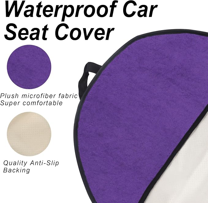 Waterproof Car Towel Seat Covers Front Seats for After Gym Workout,Auto Universal Interior Sweat Towels Cloth Bucket Carseat Cover Protector for Trucks SUV RV Boat Van (Purple)