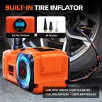 Car Jack Electric Hydraulic Jack 5Ton 155-450mm LCD Display 3in1 Lift Inflator LED Light 12V Portable Outdoor Home Emergency Tire Change Roadside Rescue Tool for Sedan SUV Truck