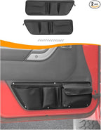 Front Door Storage Pockets Side Organizer Bag Door Net Pocket Replacement Compatible with Jeep Wrangler JK JKU 2011-2017, Interior Storage Expansion Accessories, 2PCs