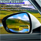 2PCS Blind Spot Car Mirror, HD Glass Rotate Adjustable Car Side Mirror, Rectangular Frameless Wide-angle Blind Spot Mirror, Universal Convex Rear View Mirror for Car, SUV, Truck (Rectangular)