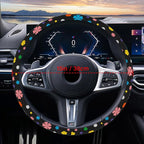 Steering Wheel Cover Neoprene Material Most Cars Men&Women Universal 15 inch Premium Non-Slip Spring Steering Wheel Protector Floral Car Accessories (Lucky Clever)
